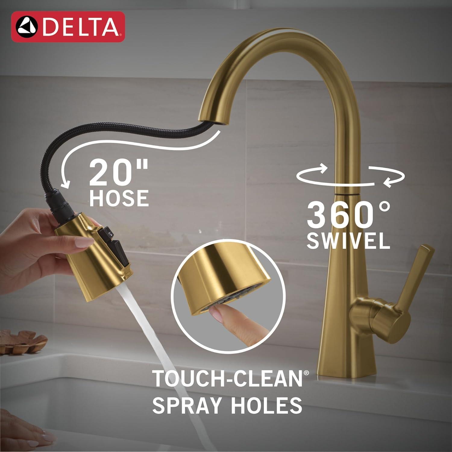 Lenta Pull Down Sprayer Kitchen Sink Faucet, Single Handle Kitchen Faucet