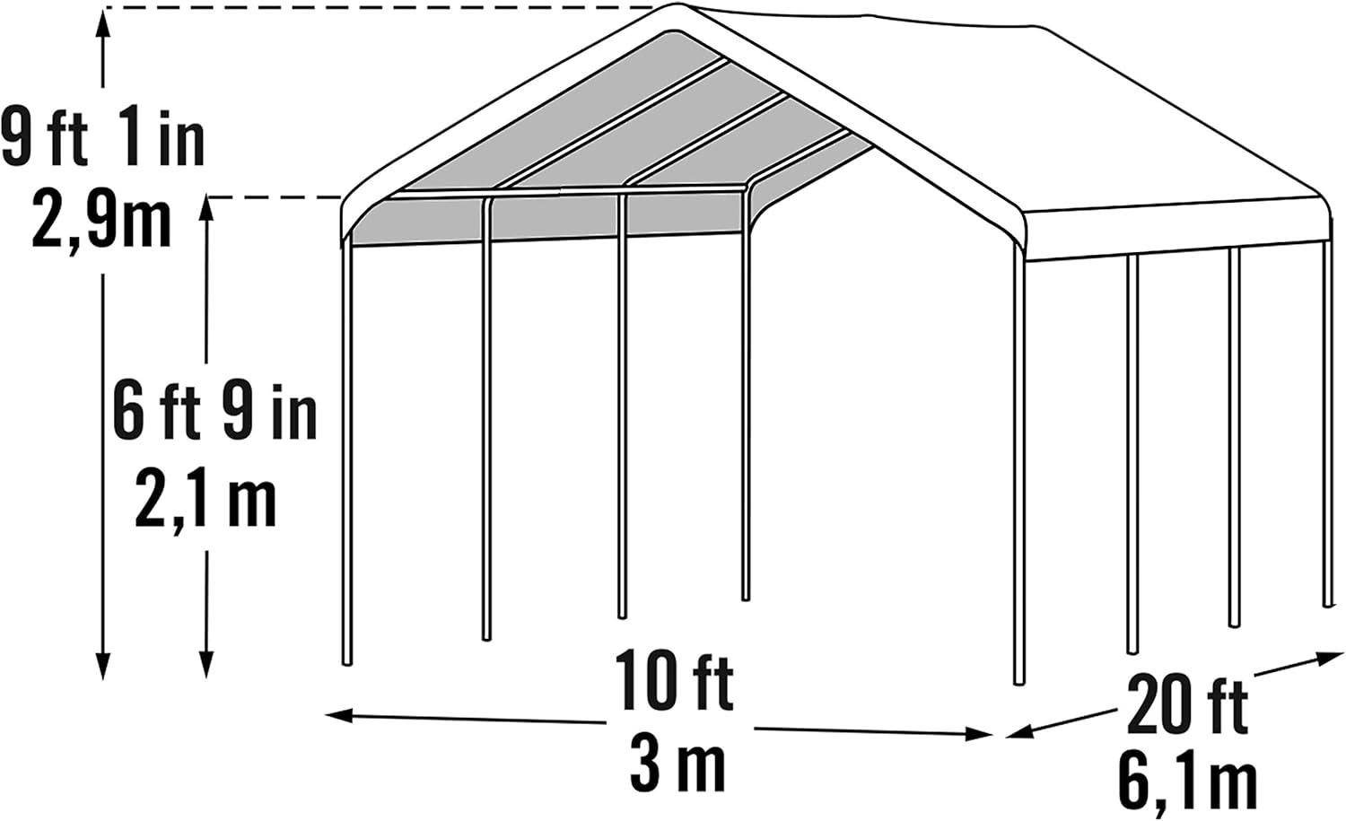 ShelterLogic 10 Ft. W x 20 Ft. D Canopy