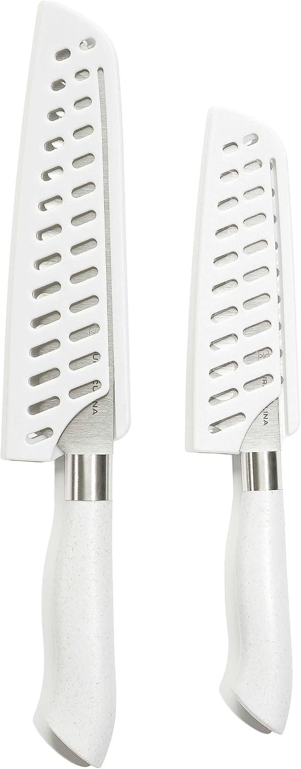 Eco-Friendly Blue High Carbon Stainless Steel Santoku Knife Set