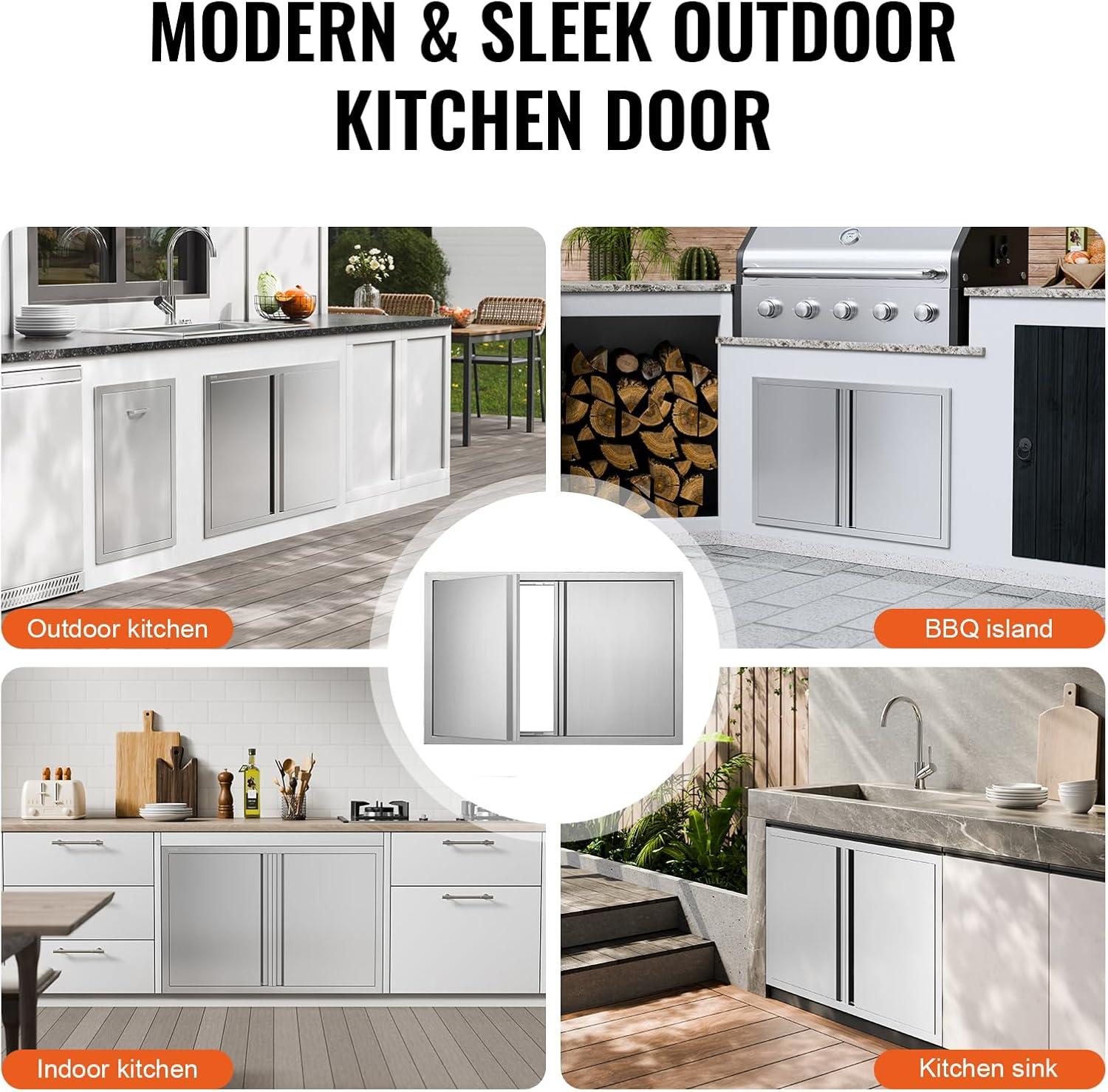 BBQ Access Door, 36W x 24H Inch Double Outdoor Kitchen Door