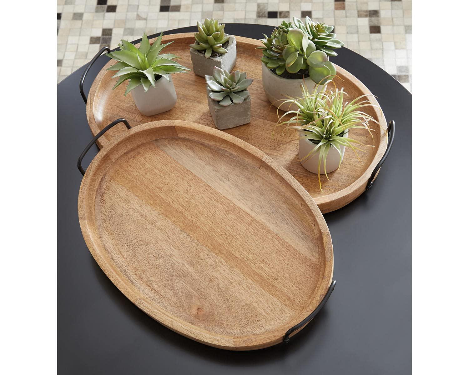 17 Stories Jocelyne Stainless Steel Tray - Set of 2