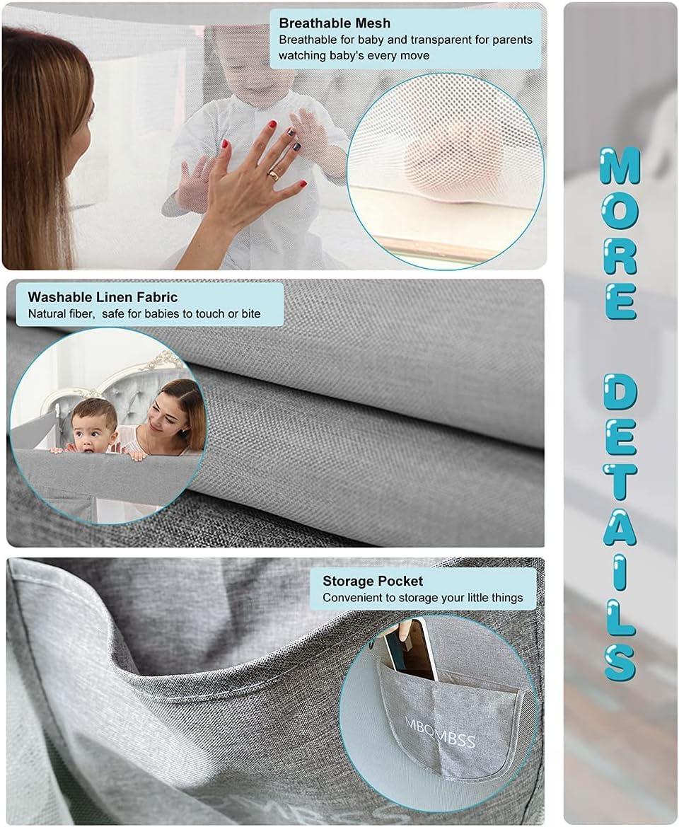 MBQMBSS 2 Pack Toddler Bed Rail Guards for King and Queen Size Beds, Stable Protective Side Railing for Kids Children