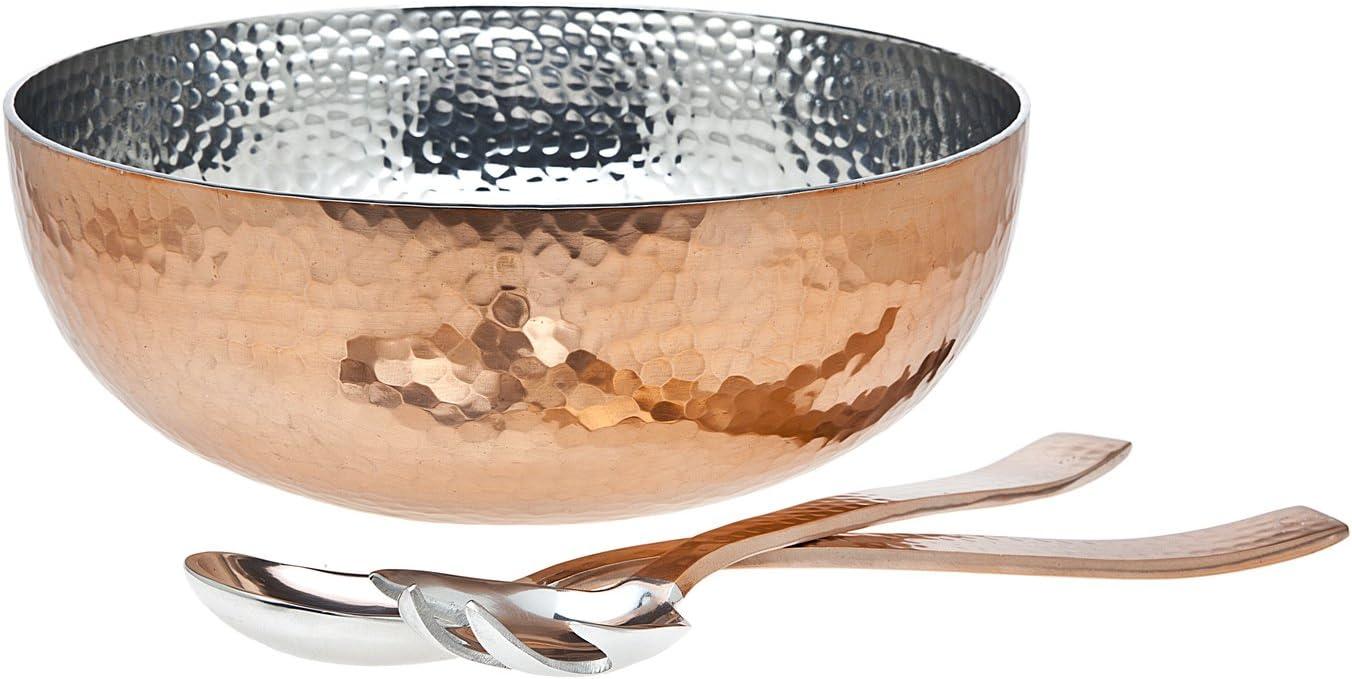 Godinger 19417 Hammered Bowl With Server, Copper