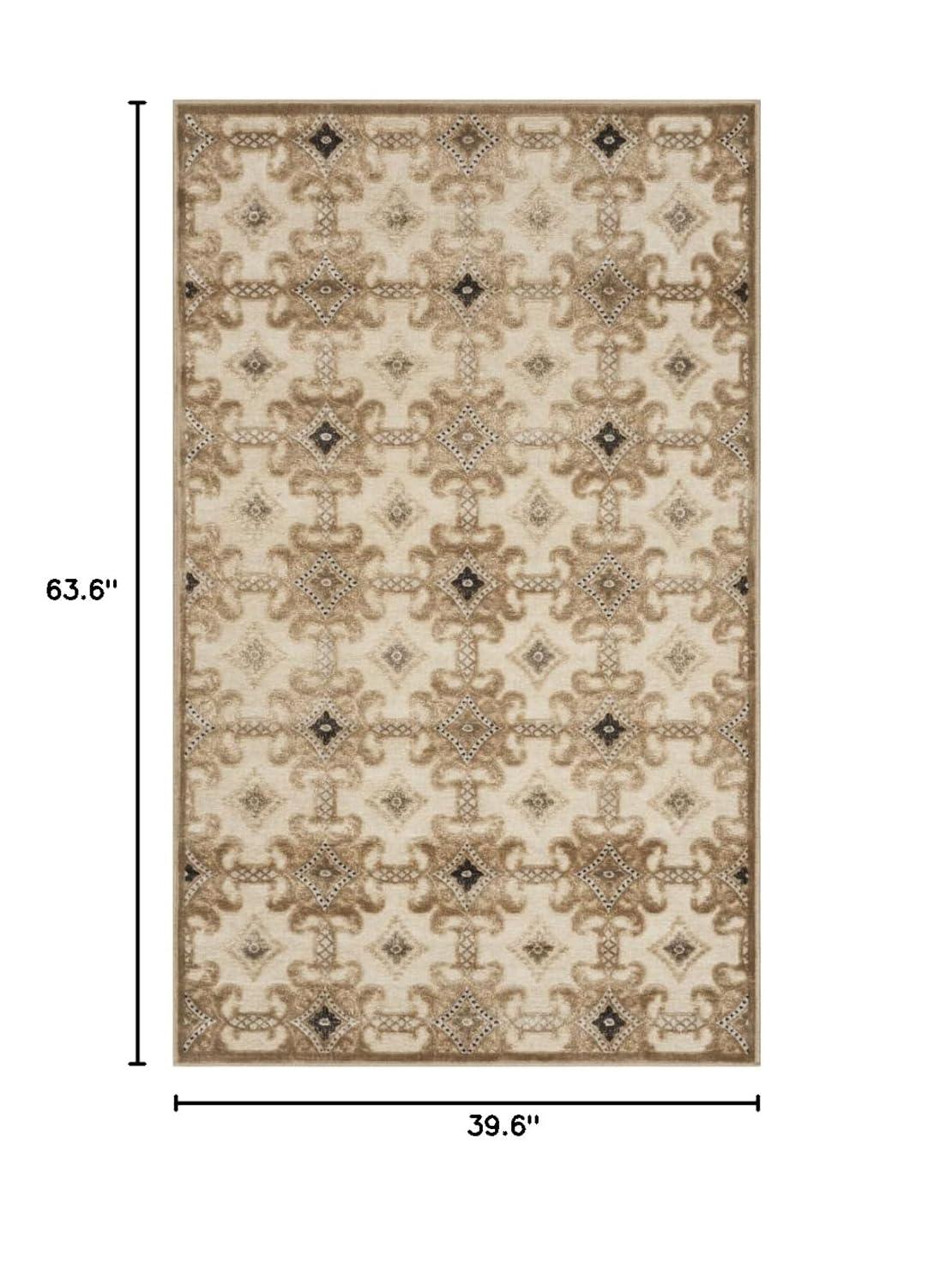 Martha Stewart Collection - MSR7430 - Indoor Power Loomed Accent Rugs - Caramel/Cream - 3'3"x5'3"