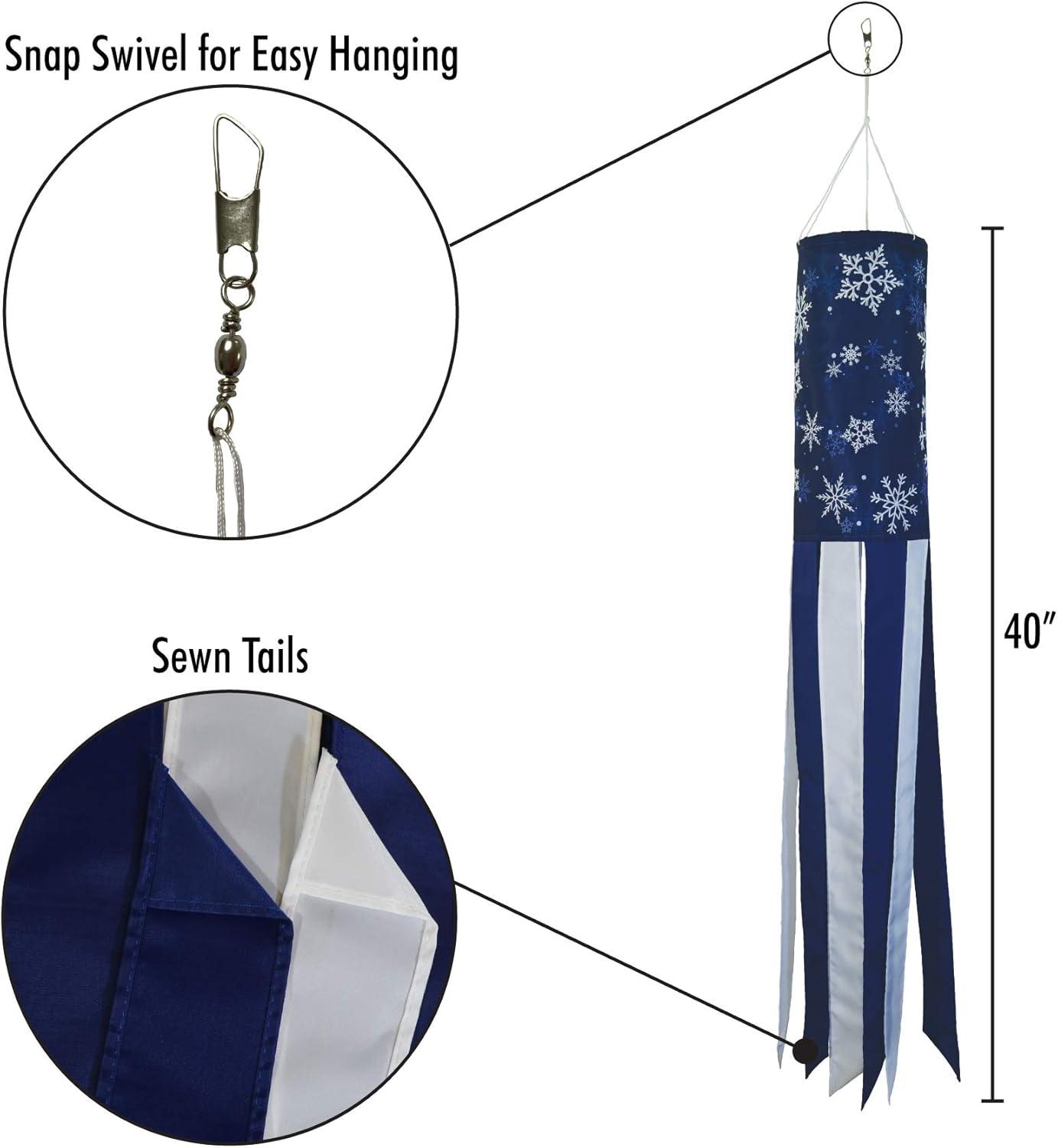 In the Breeze 5146 — Winter Wonderland 40-Inch Windsock - Outdoor Winter Decoration