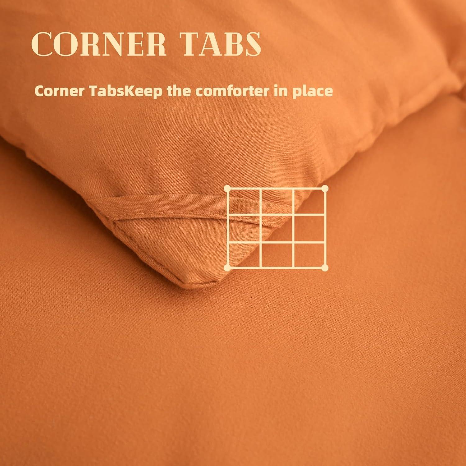 Cosybay Down Alternative Comforter (Burnt Orange, King) - All Season Soft Quilted King Size Bed Comforter - Duvet Insert with Corner Tabs - Winter Summer Warm Fluffy, 102x90 inches