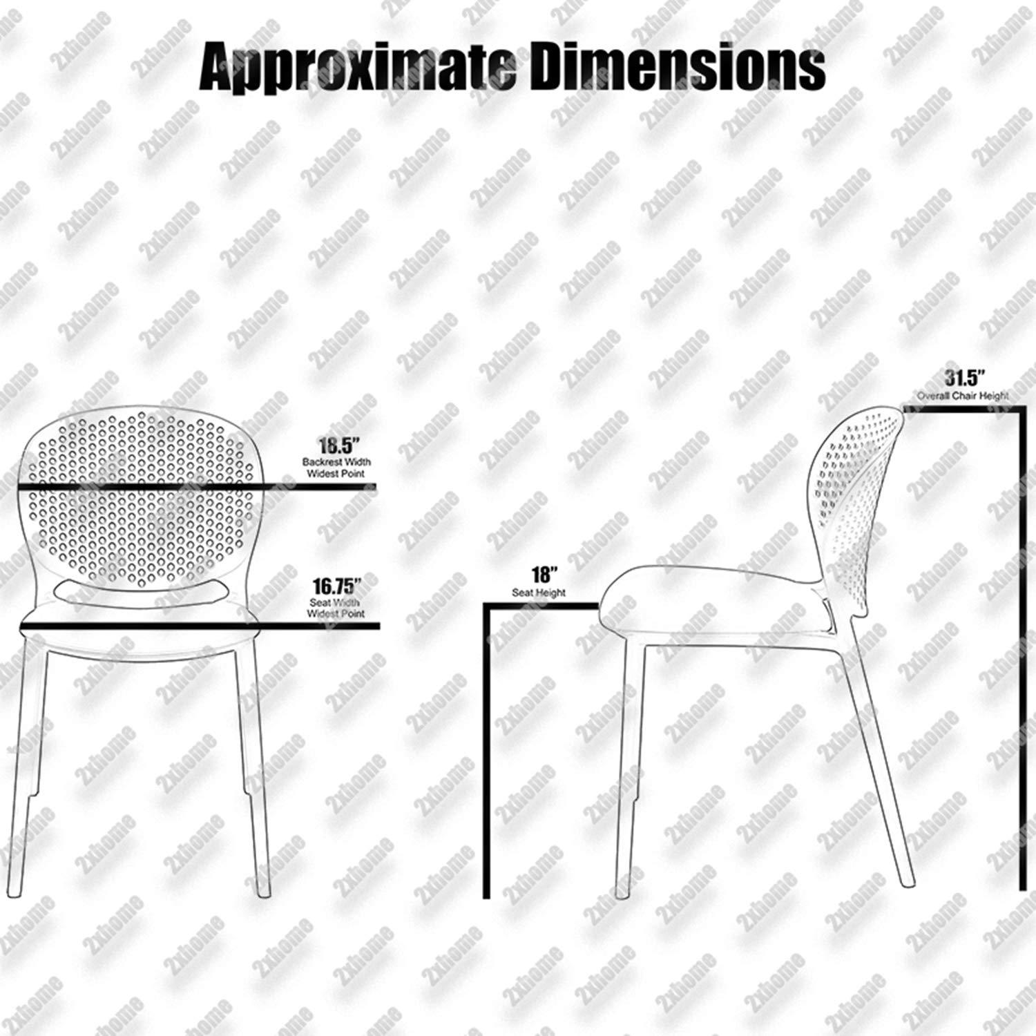 2xHome Outdoor Stacking Dining Side Chair (Set of 2)