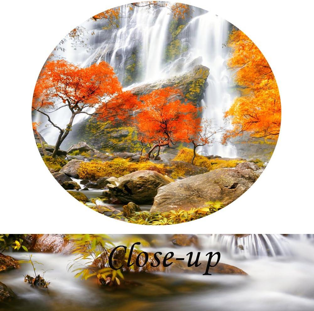 KREATIVE ARTS - Autumn Forest Waterfalls 5 Piece Modern Wrapped Giclee Canvas Prints Artwork Landscape Tree Paintings Pictures on Canvas Wall Art for Living Room (Large Size 60x32inch)