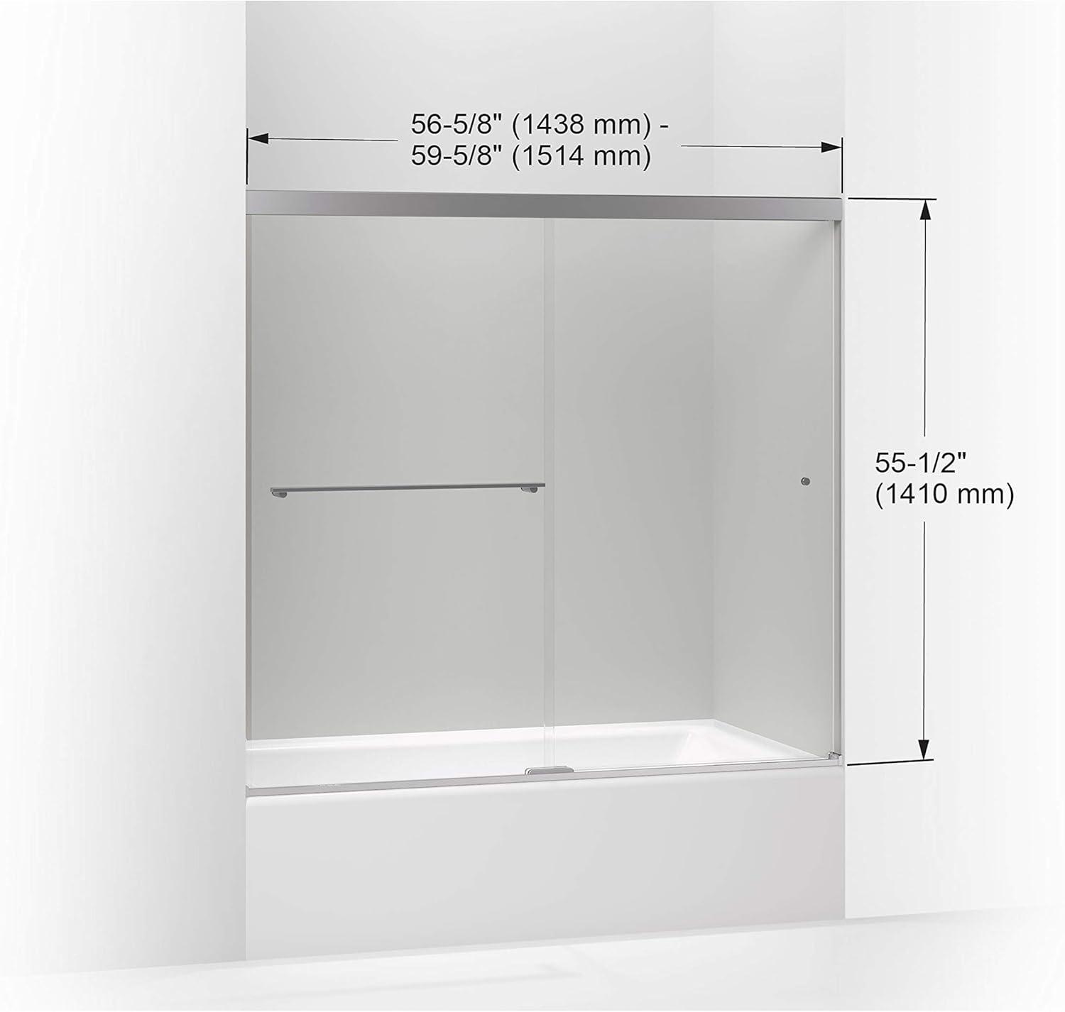 Revel 59.63'' x 55.5'' Double Sliding Bath Door with CleanCoat® Technology