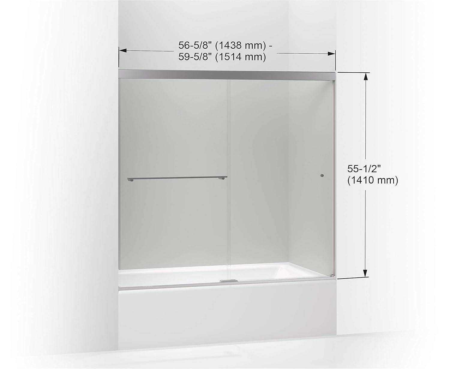 Revel 59.63'' x 55.5'' Double Sliding Bath Door with CleanCoat® Technology