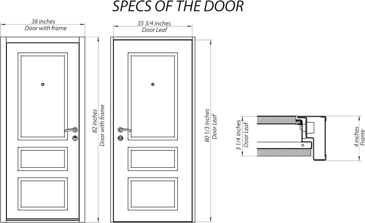 VDomDoors Deux Gray Exterior Metal Prehung Front Entry Doors