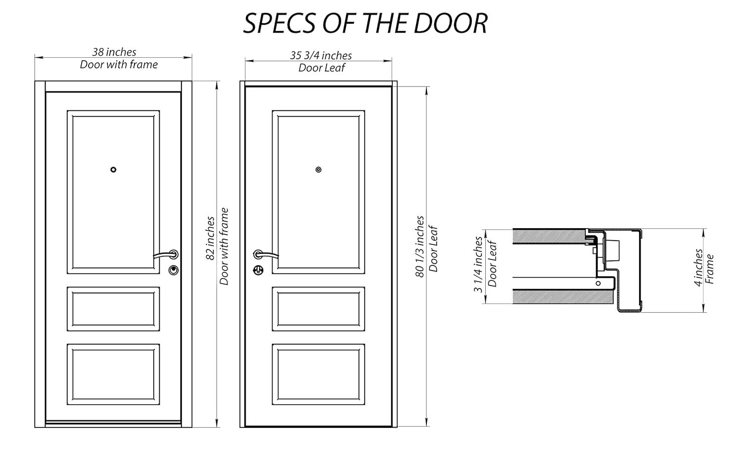 VDomDoors Deux Gray Exterior Metal Prehung Front Entry Doors