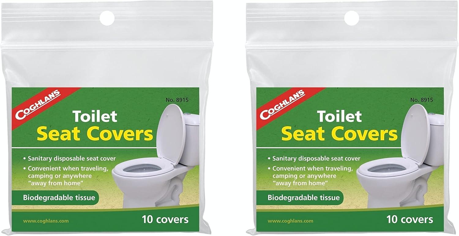 Coghlan's Toilet Seat Covers (10 Pack), Biodegradable Sanitary Disposable Tissue