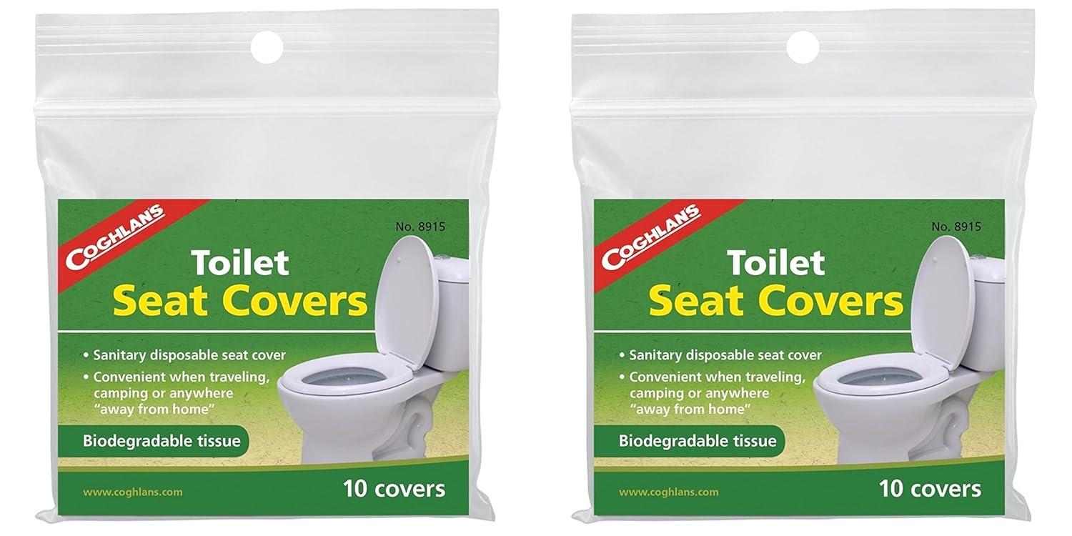 Coghlan's Toilet Seat Covers (10 Pack), Biodegradable Sanitary Disposable Tissue