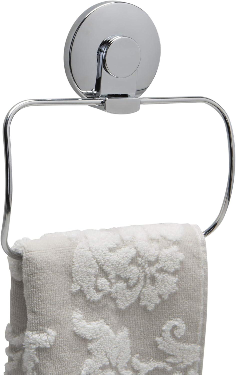 Bath Bliss Gel Suction Towel Holder in Chrome - 7.5"x 1.6"x 7.1"