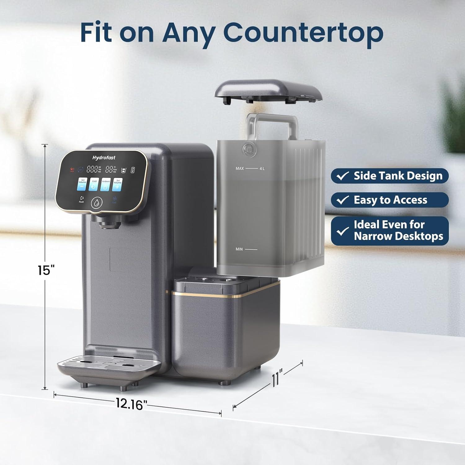 Reverse Osmosis Water Filter Countertop, Remineralization & pH Balance UV 6 Stage RO Filtration System, Portable Water Purifier