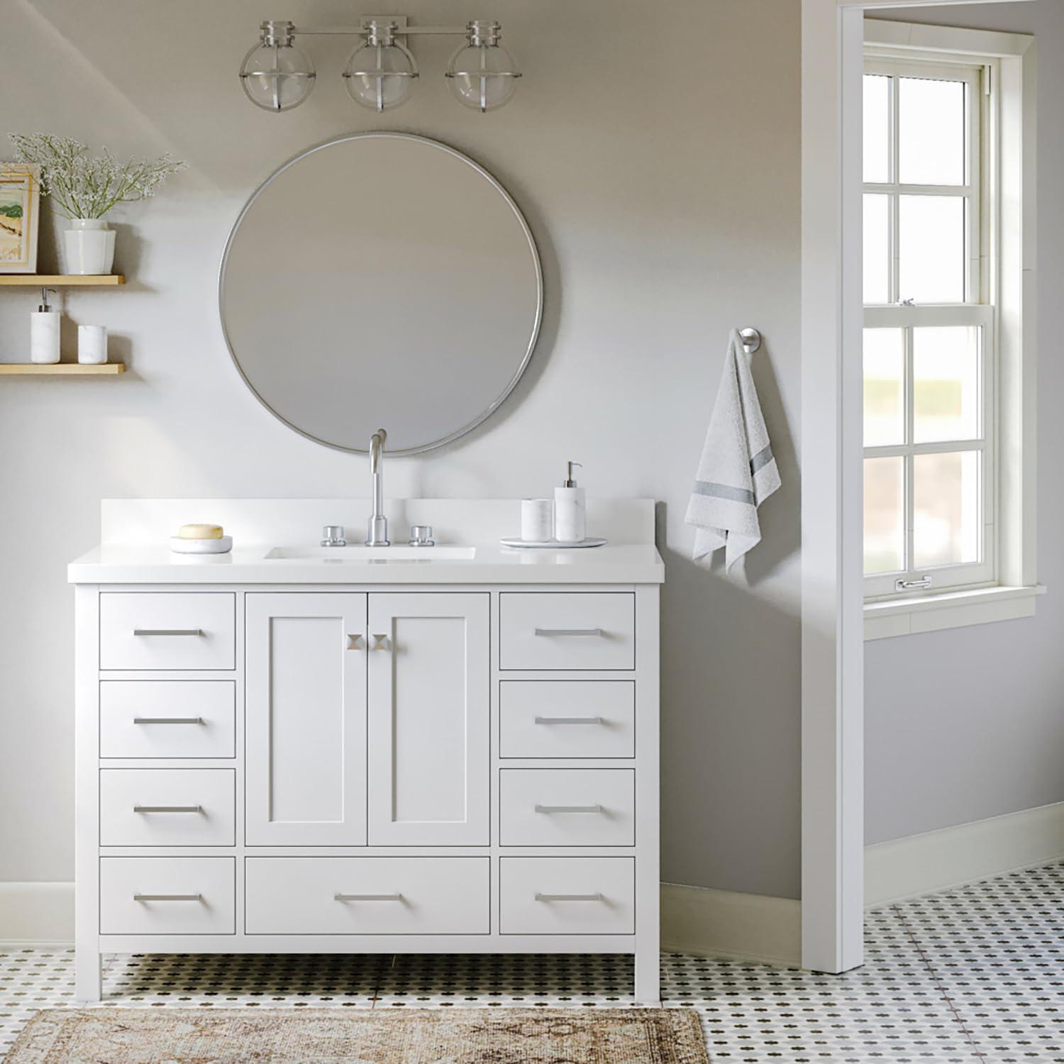 Ariel A049s-Bc Cambridge 48" Single Free Standing Vanity Cabinet Only - White