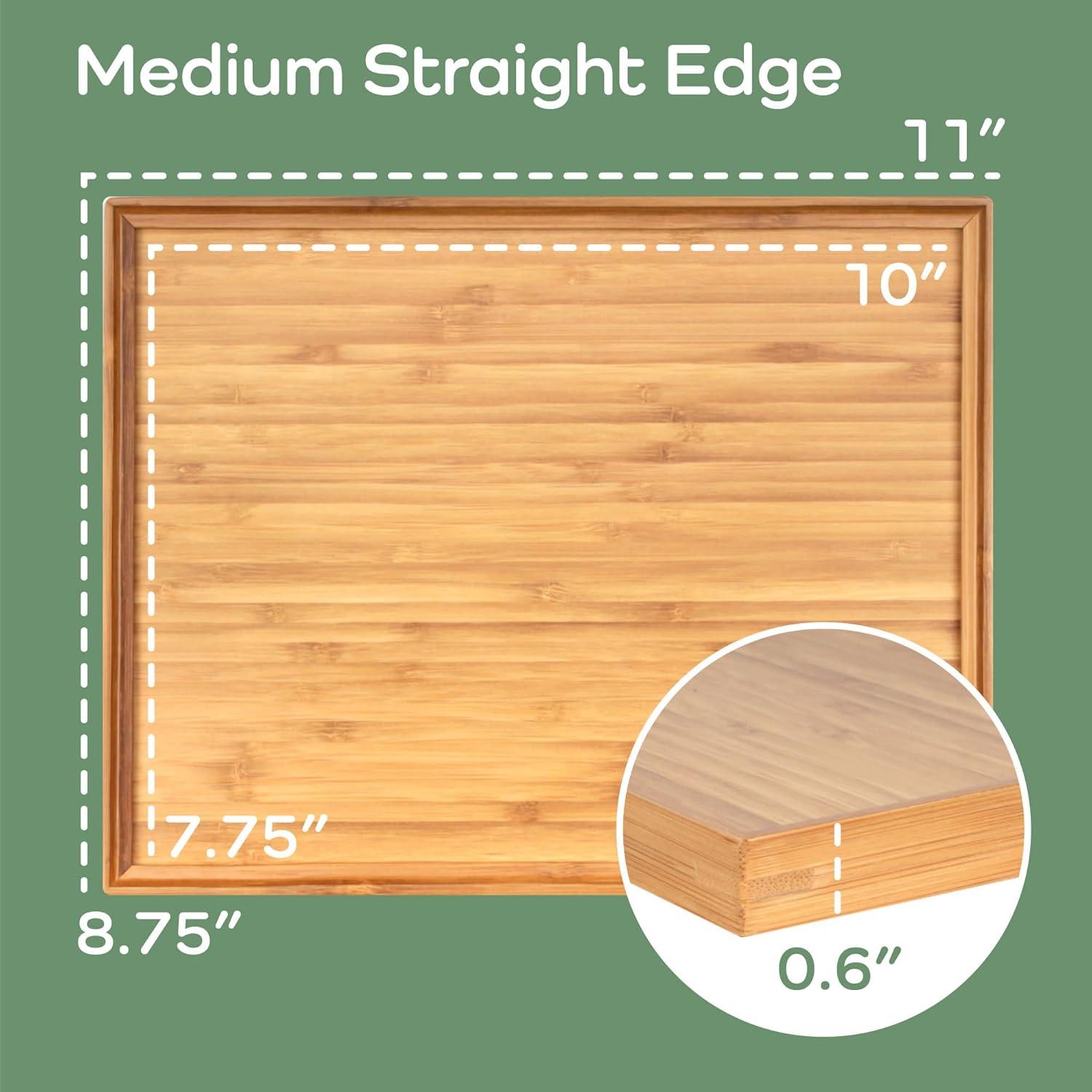 Natural Bamboo Rectangular Serving Tray for Food and Drinks
