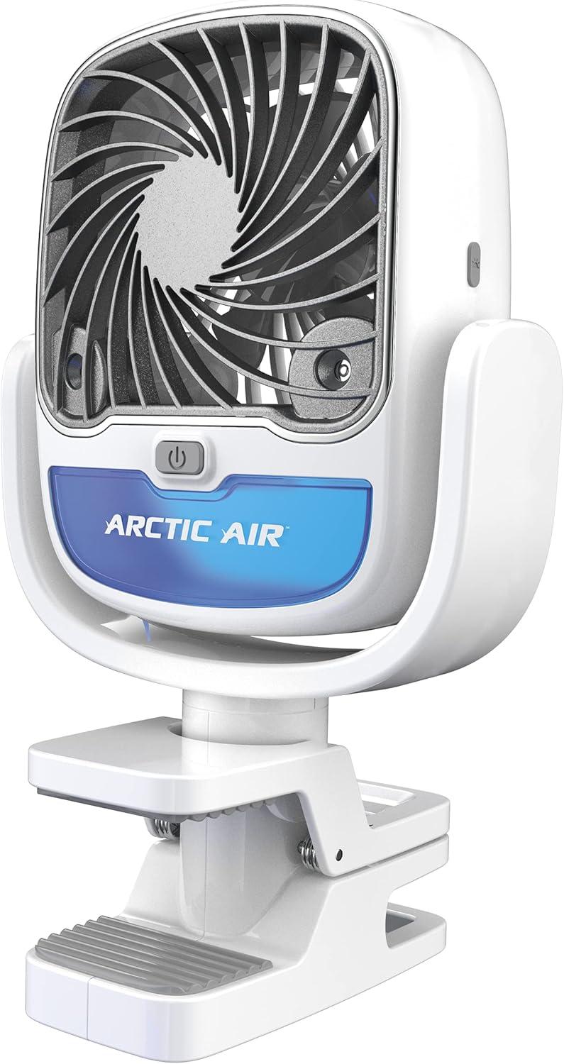 Arctic Air Grip Go Portable Evaporative Air Cooler, Rechargeable Cooling Fan, Clamp-on Space Cooler