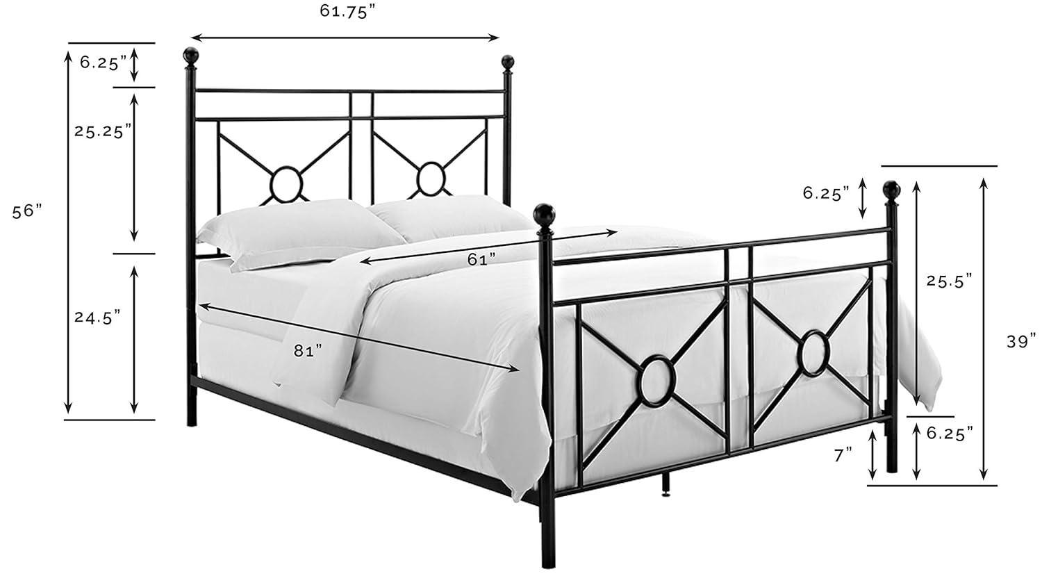 Crosley Furniture Montgomery Metal Frame Queen Poster Bed in Black Powder Coat