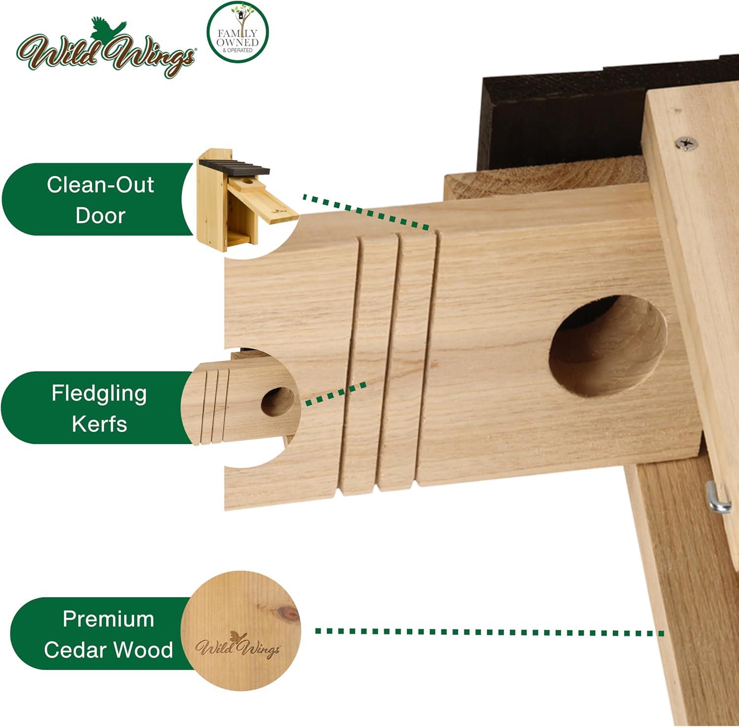 Cedar Bluebird House with Predator Guard and Ventilation