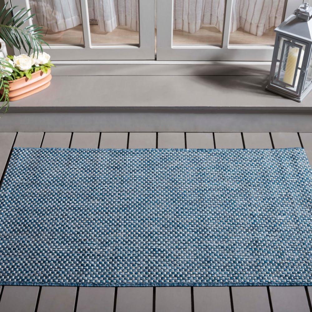 Courtyard CY8521 Power Loomed Indoor/Outdoor Accent Rug - Navy/Grey - 2'7"x5' - Safavieh.