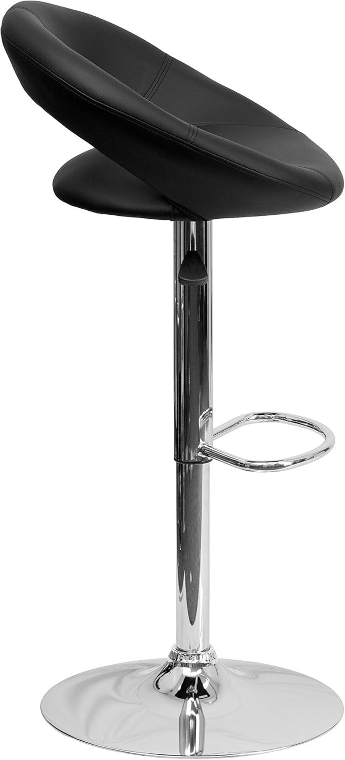 Contemporary Swivel Upholstered Adjustable Height Counter Stool with Metal Frame