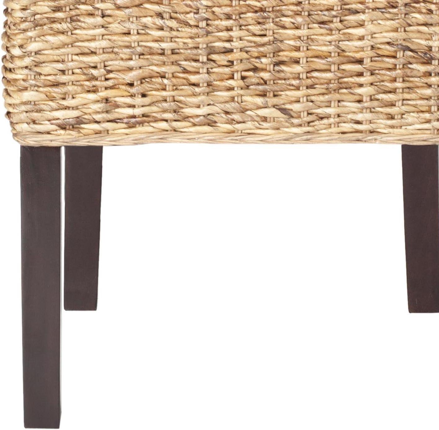 Kiska 18" H Rattan Side Chair (Set of 2) - FOX1021 - Dark Brown - Safavieh Couture