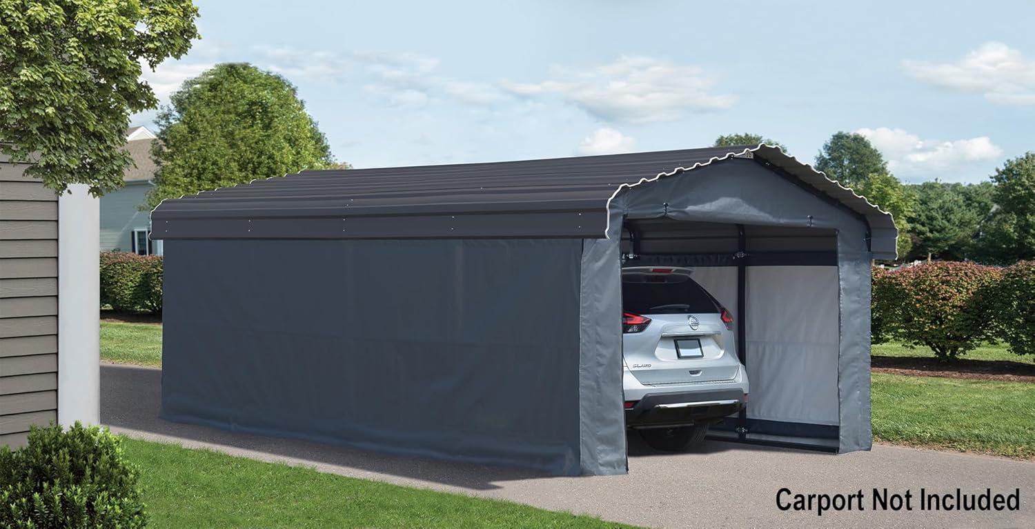 Arrow Arrow Gray Fabric Side Wall for Carport
