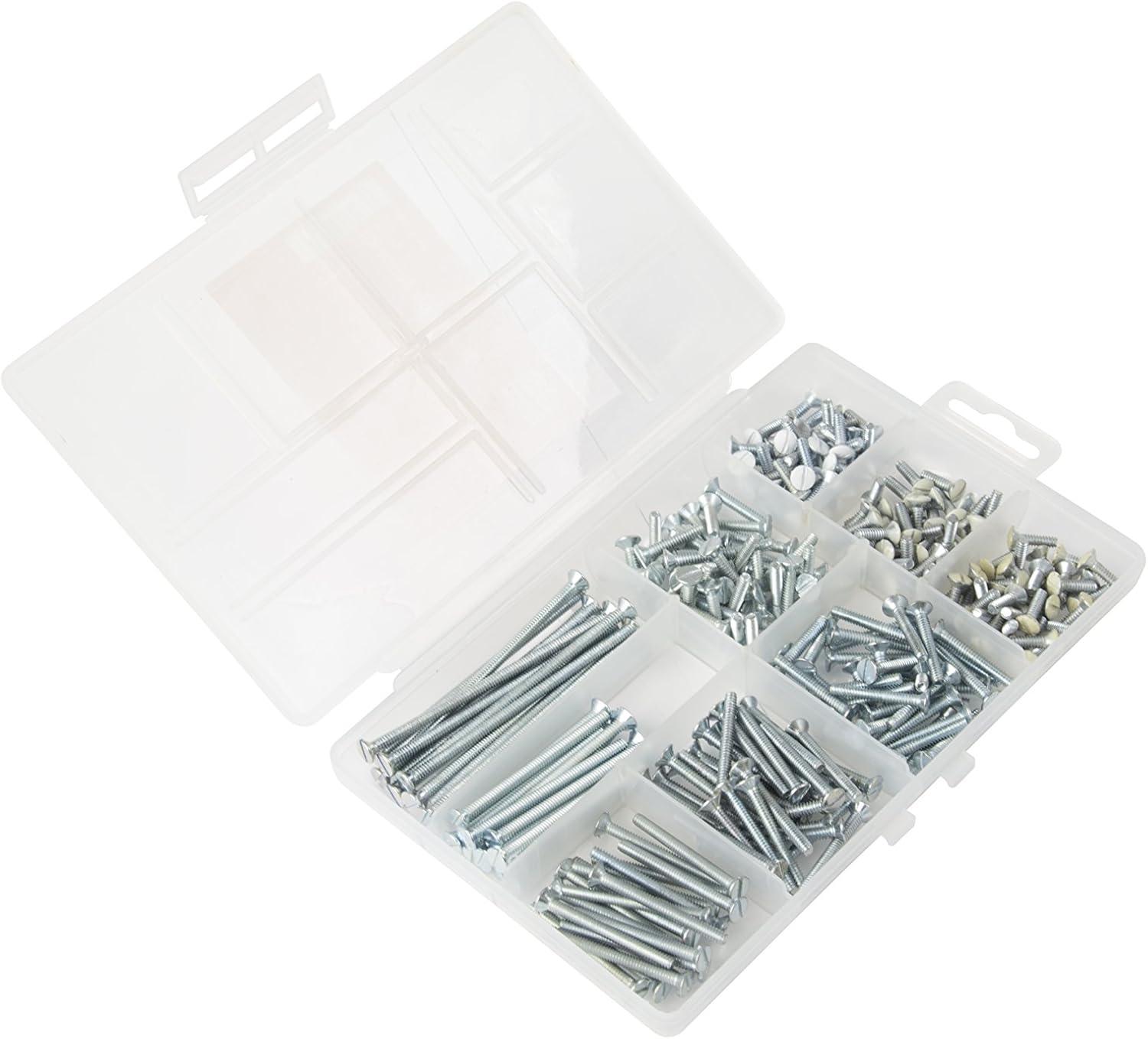 Gardner Bender SK-632WP 260-Piece Electrician Screw Kit, 6-32 Slotted Flat and Oval Head Machine Screws