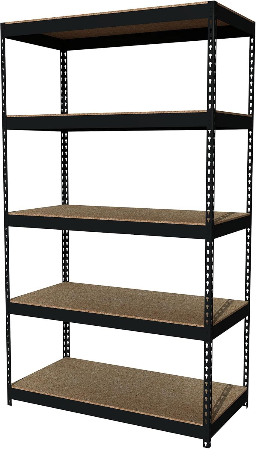 Iron Horse 3800 Riveted Steel Shelving, 5-Shelf, 24Dx48Wx84H, Black