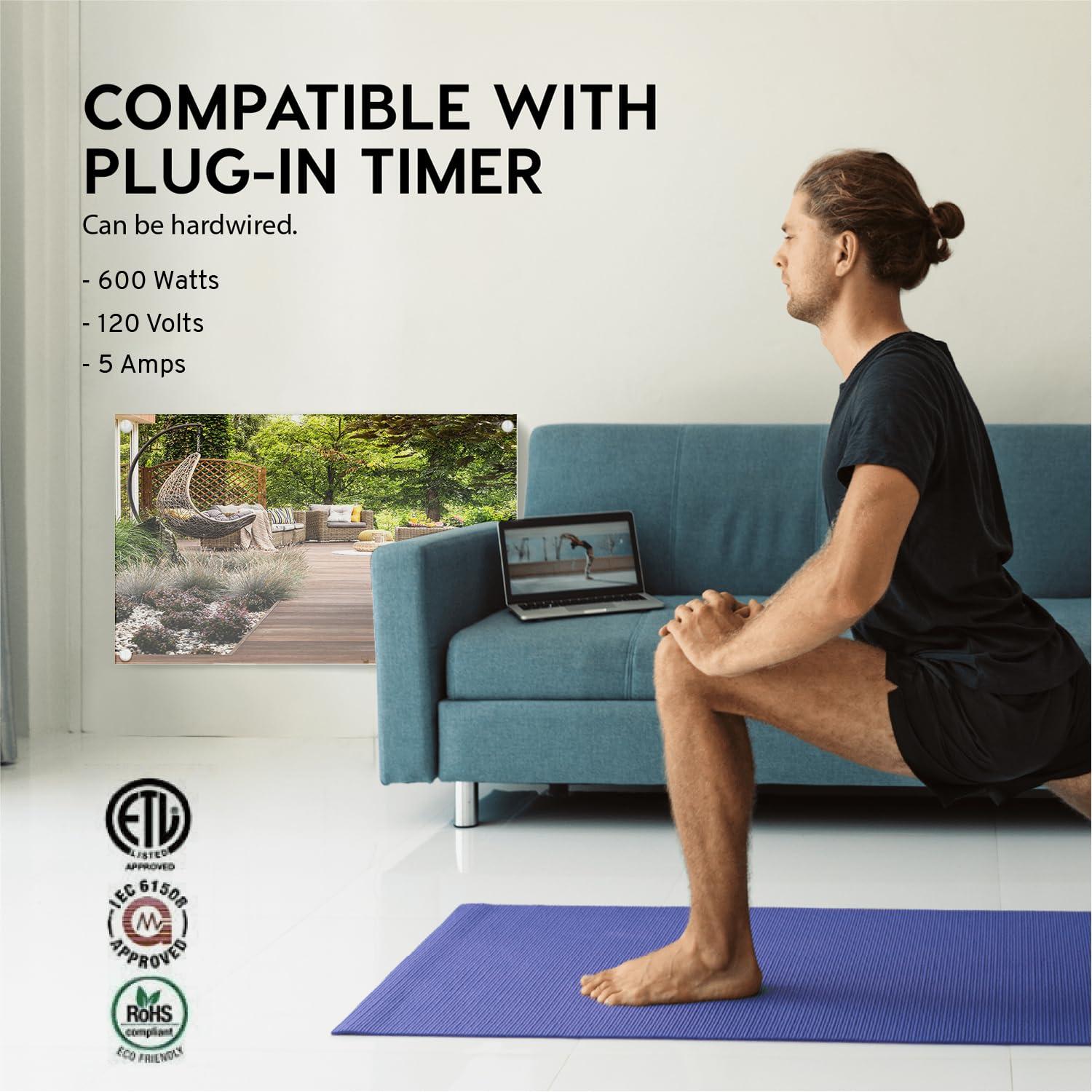 White Electric Wall Heater with Thermostat and Convection