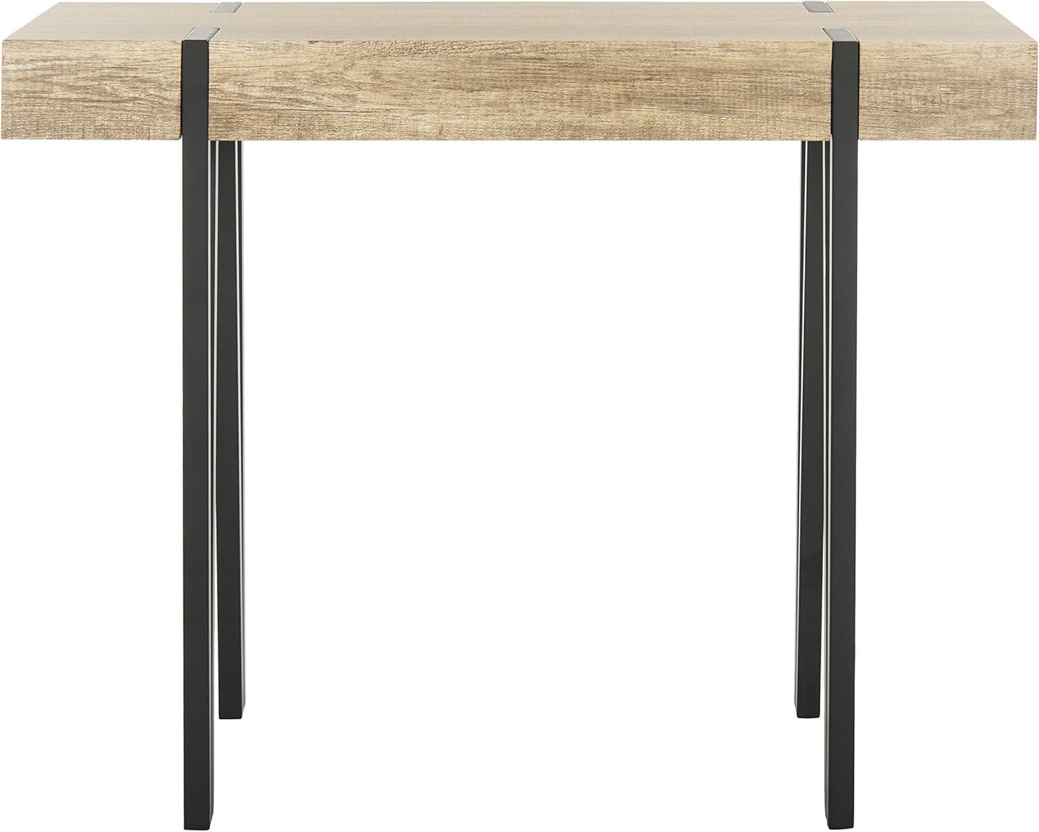 Alyssa Rustic Brown and Black Wood Metal Console Table