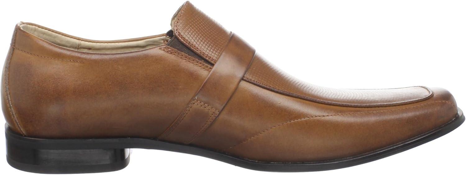 STACY ADAMS Men's Beau Moc Toe Bit Slip-On Loafer 10 Cognac