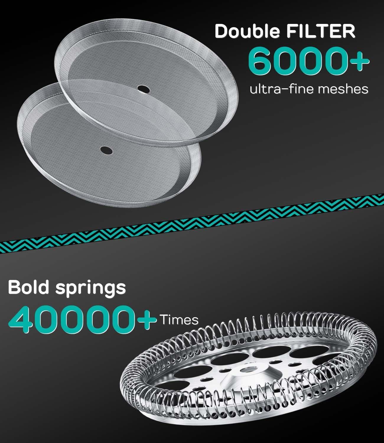 Gray Stainless Steel Thermal French Press Coffee Maker with Travel Jar