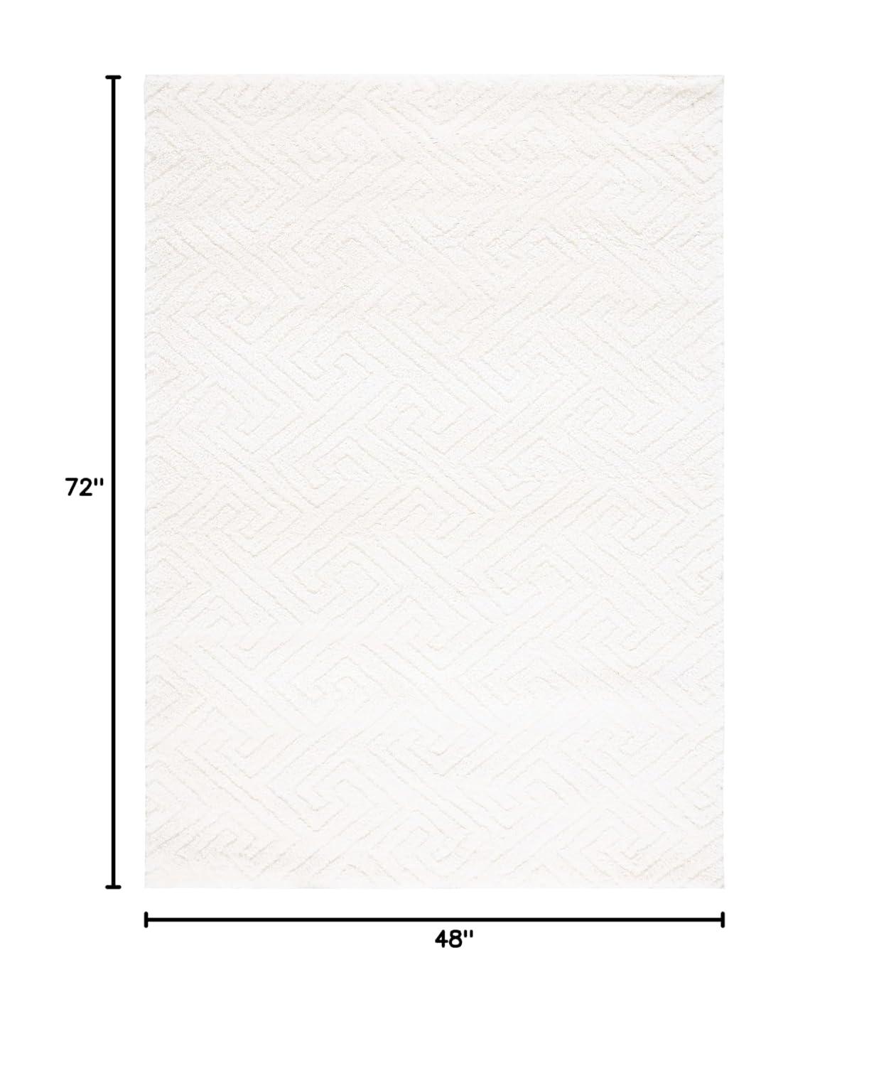 Tahoe Shag THO652 Power Loomed Indoor Area Rug - White - 4'x6' - Safavieh
