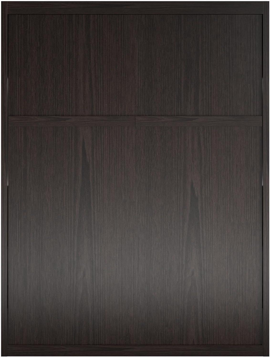 Columbia Walnut Full Size Murphy Bed with Storage and Slats