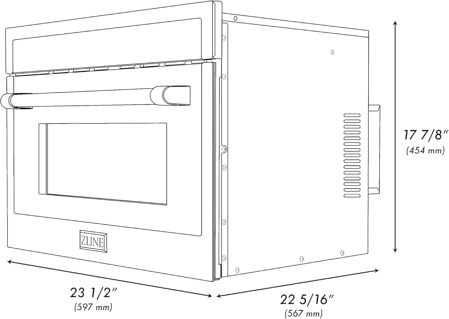 ZLINE 24" 1.6 cu ft. Built-in Convection Microwave Oven with Speed and Sensor Cooking