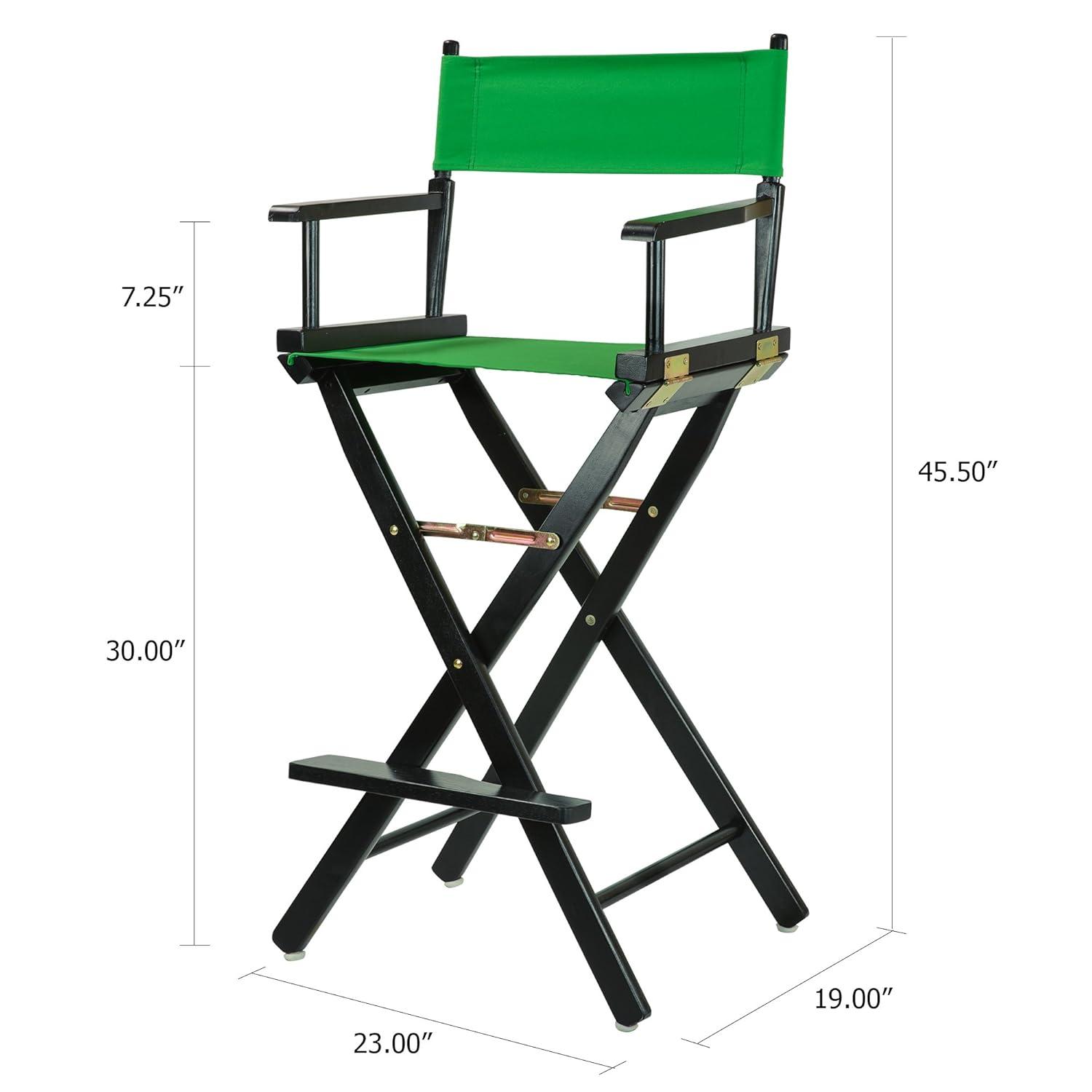30" Director's Chair Black Frame-Green Canvas