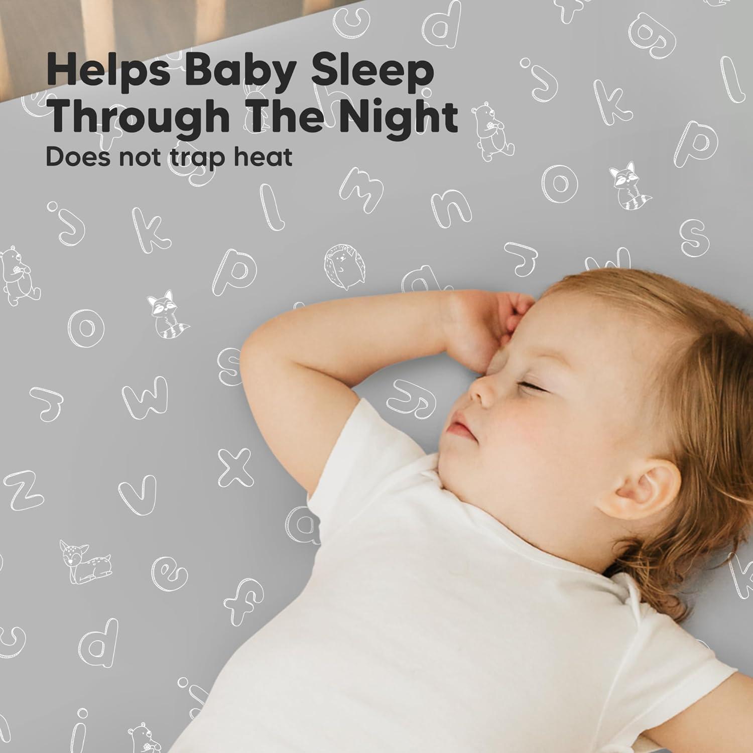 KeaBabies Mini Crib Sheets for Baby Girls, Boys, 2-Pack Soothe Pack and Play Sheets Fitted, Organic Pack N Play Mattress Sheet (Blue Flax)