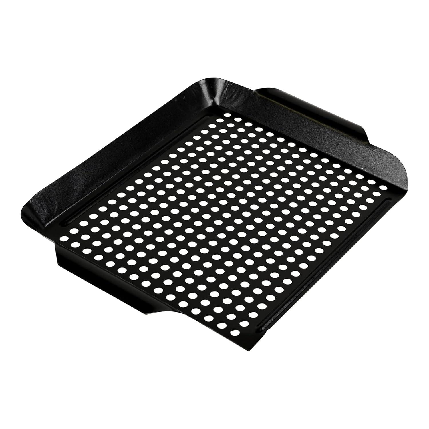 Mr. Bar-B-Q Premium Heavy Duty Non-Stick Grill Topper | Rust Resistant Grill Pan with Handles | Easy to Use Grilling Accessories | Great for Seafood & Vegitables, Medium