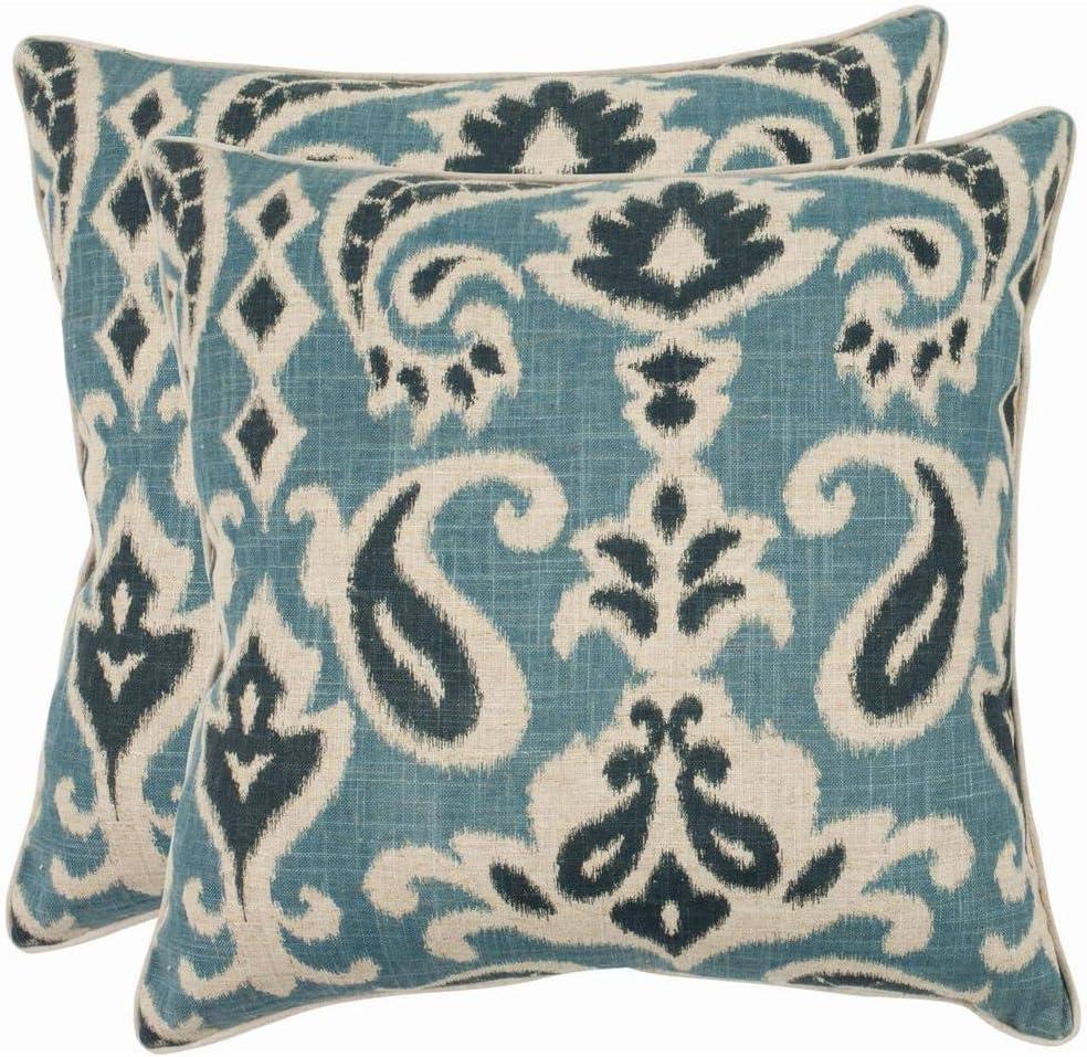 Safavieh Brian Paisley Feather Linen Reversible Throw Pillow (Set of 2)