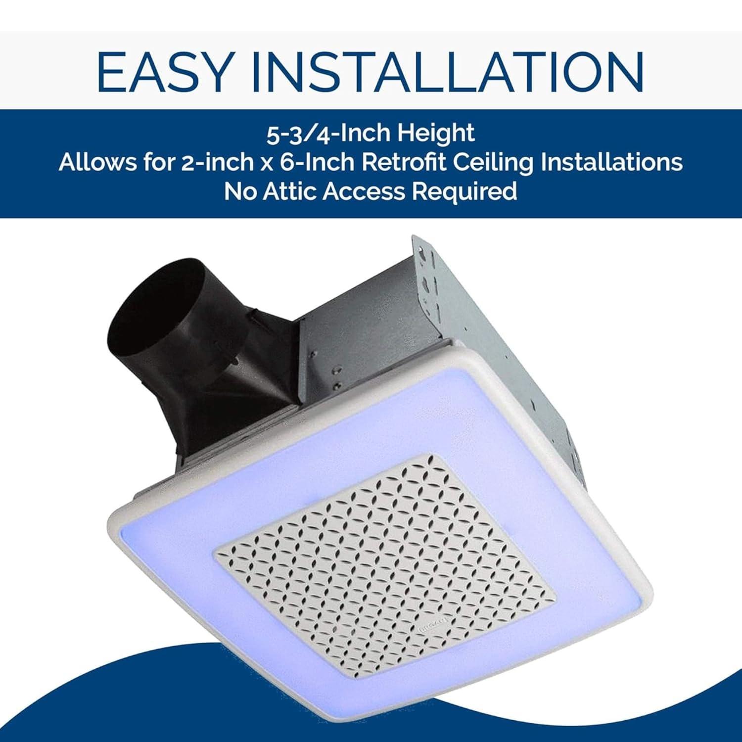 Broan NuTone Broan ChromaComfort Ventilation Fan with Multicolor LED Light and Control