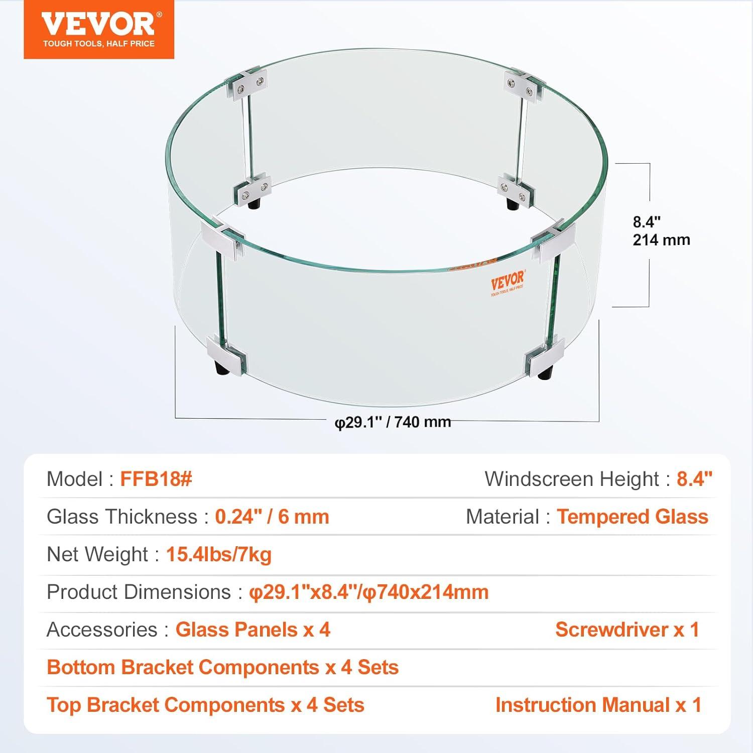 VEVOR Circle Stainless Steel Fire Pit Accessory (Set of 4)