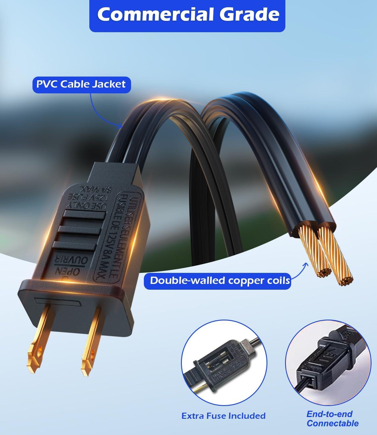 luckystyle 30FT LED Outdoor String Lights with 8+1 Edison Shatterproof Waterproof Bulbs, 2700K Commercial Grade Patio Lights, Heavy Duty Outside Hanging Outdoor Lights for Garden Porch Deck Decor