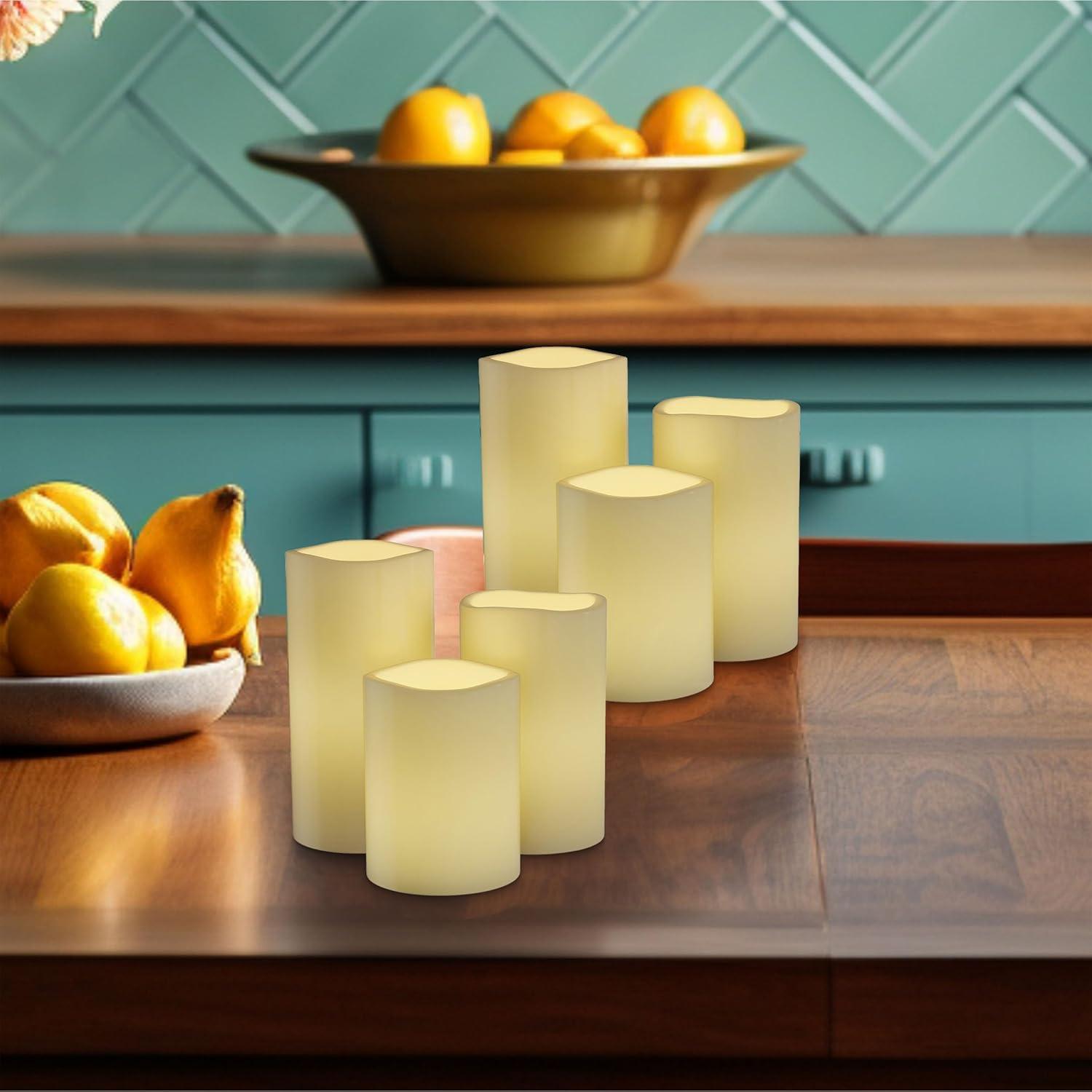Flameless LED Candles – 6-Piece Remote Controlled Flameless Candle Set for Home, Wedding, Bridal Shower, and Christmas decor by Lavish Home