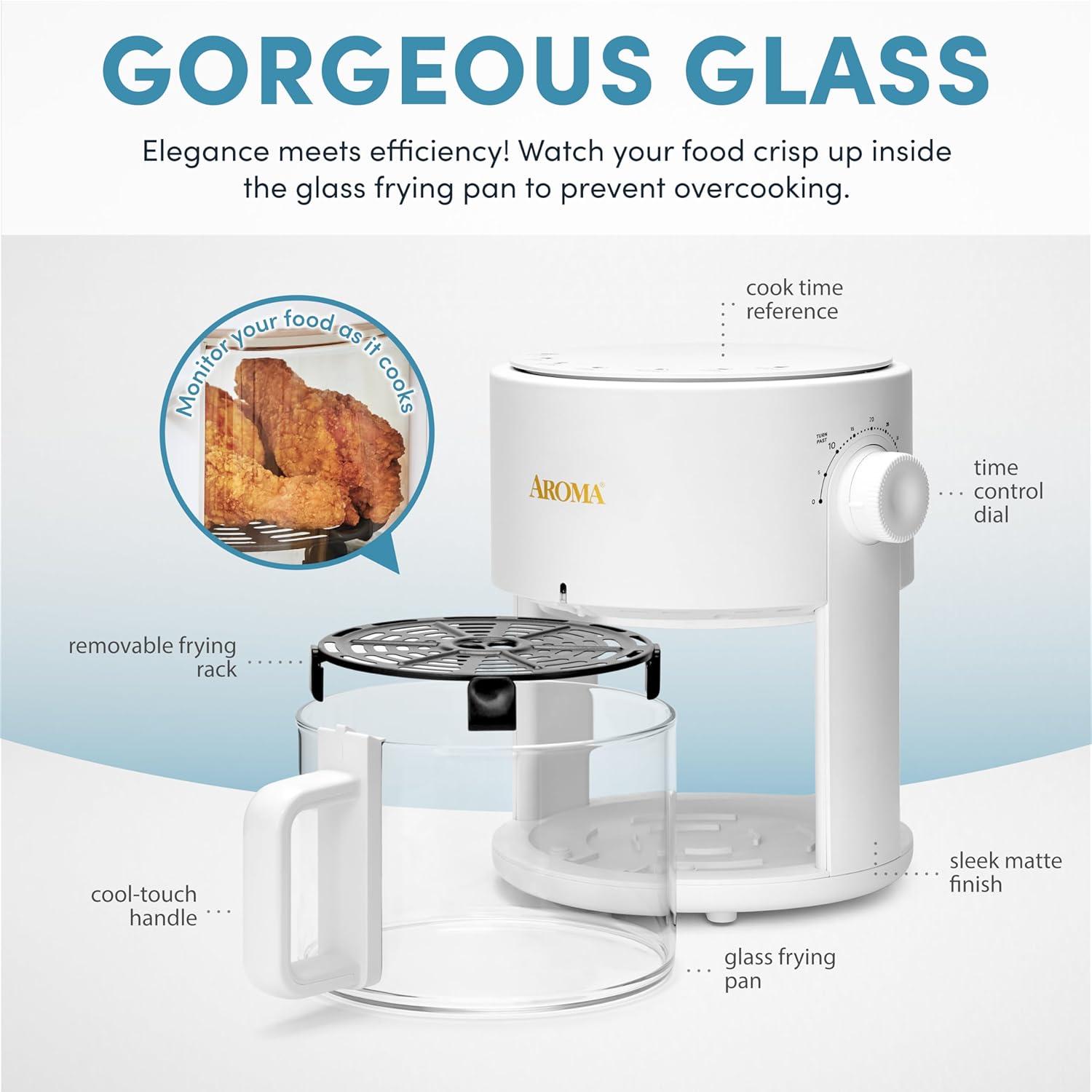 Aroma Aroma® Glass Air Fryer And Countertop Convection Oven (3 Quart)