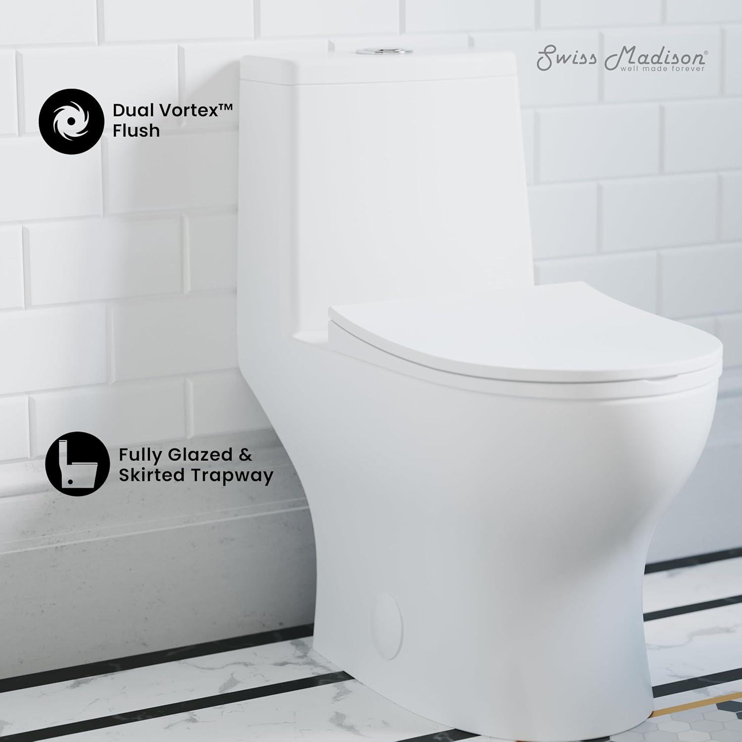 Swiss Madison Ivy One-Piece Elongated Toilet Vortex Dual-Flush 1.1/1.6 gpf