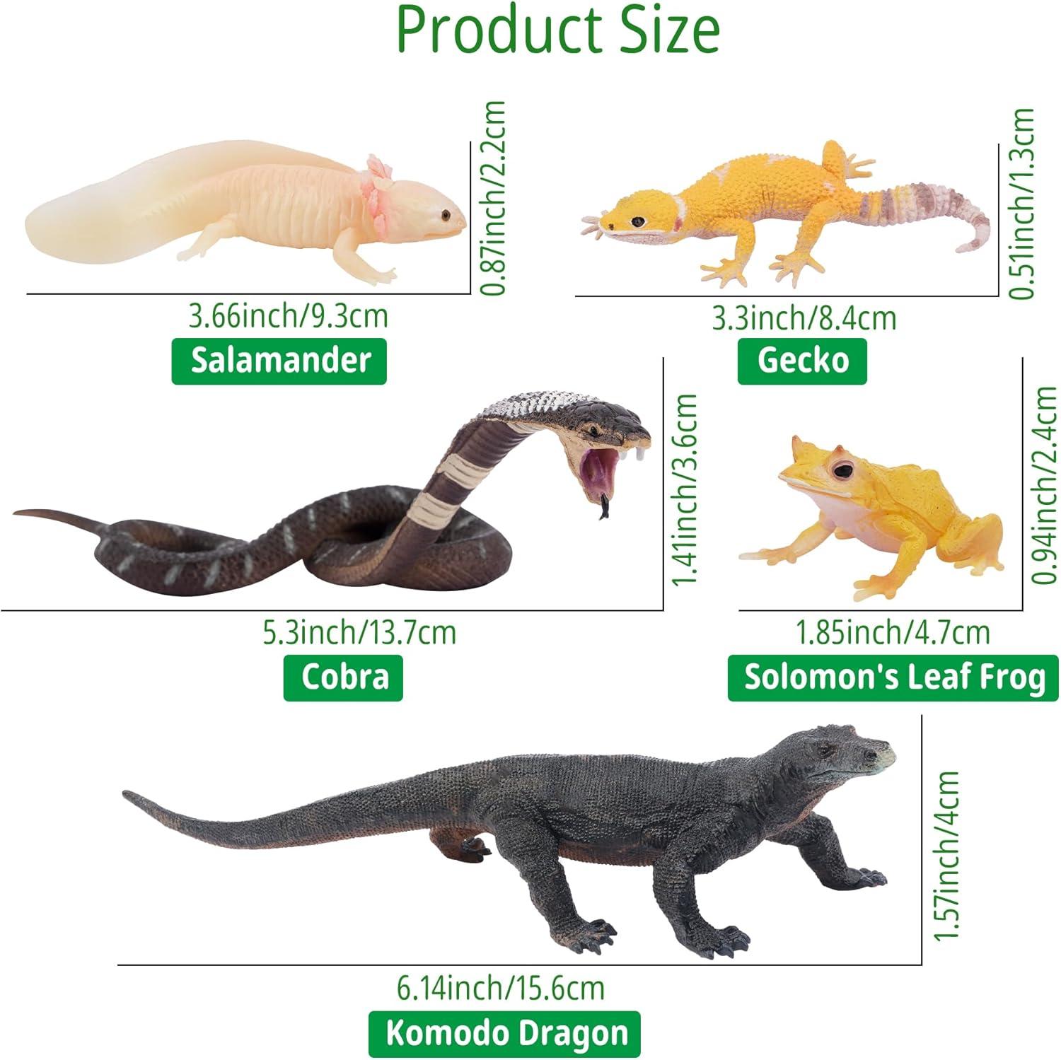 Toymany 12-Piece Reptile and Amphibian Figurine Set