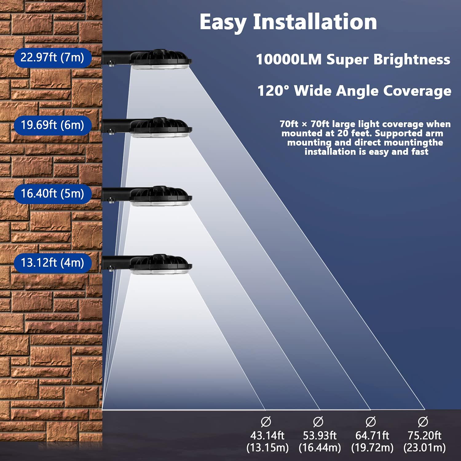 LED Barn Light, Dusk to Dawn Outdoor Lighting with 100W 10000LM 5000K Daylight, IP65 Waterproof Outdoor Security Flood Lights for Garage Yard Street Warehouse Use